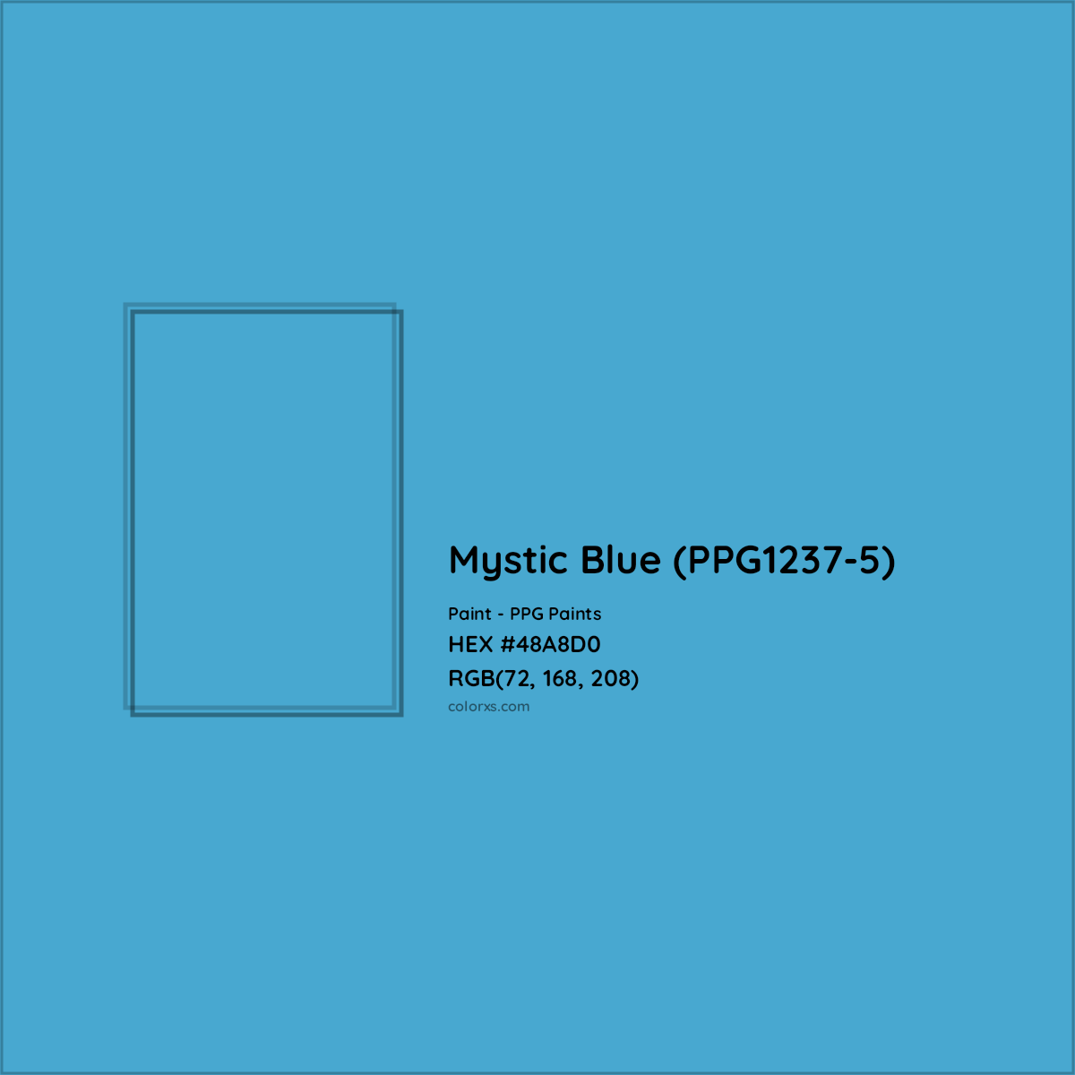 HEX #48A8D0 Mystic Blue (PPG1237-5) Paint PPG Paints - Color Code