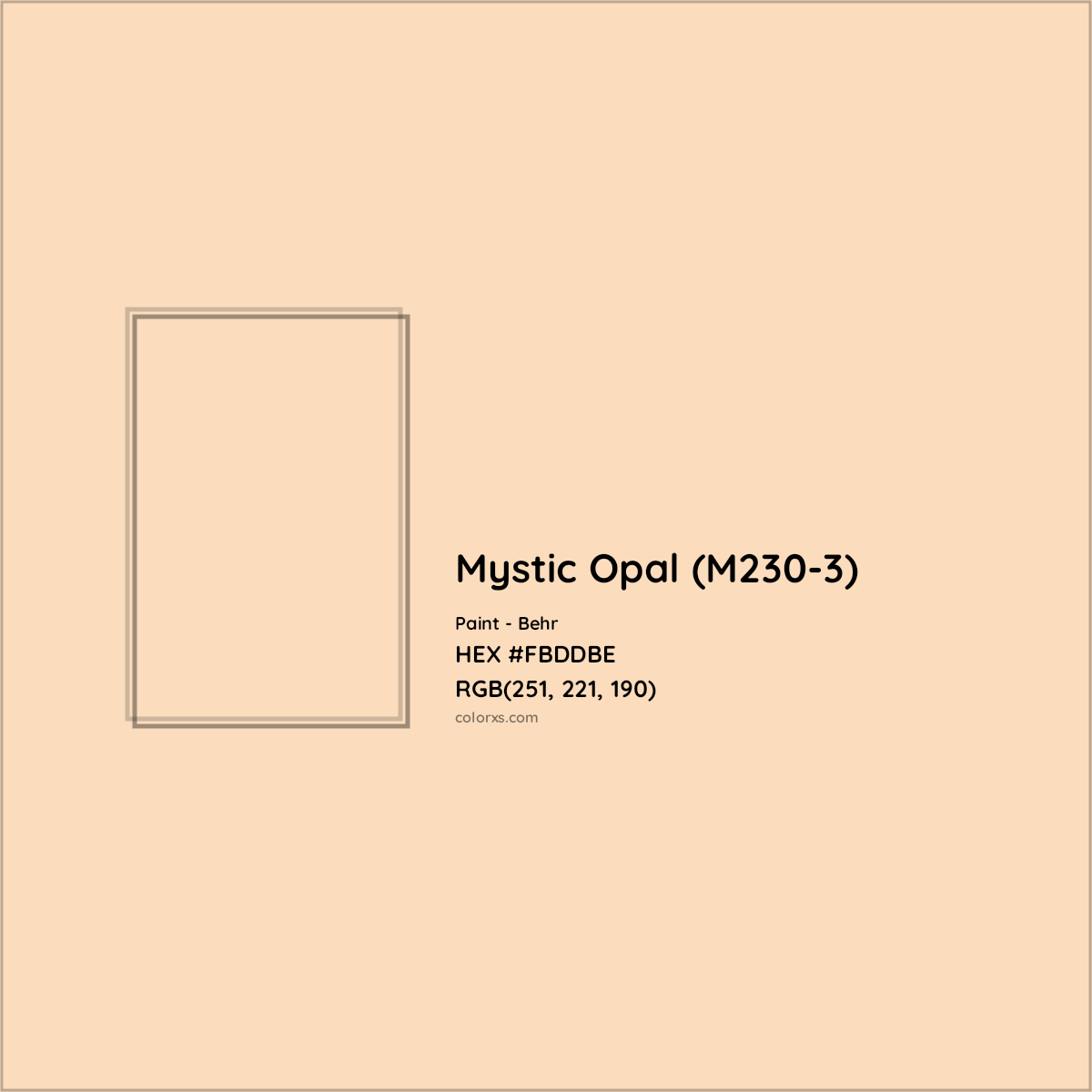 HEX #FBDDBE Mystic Opal (M230-3) Paint Behr - Color Code