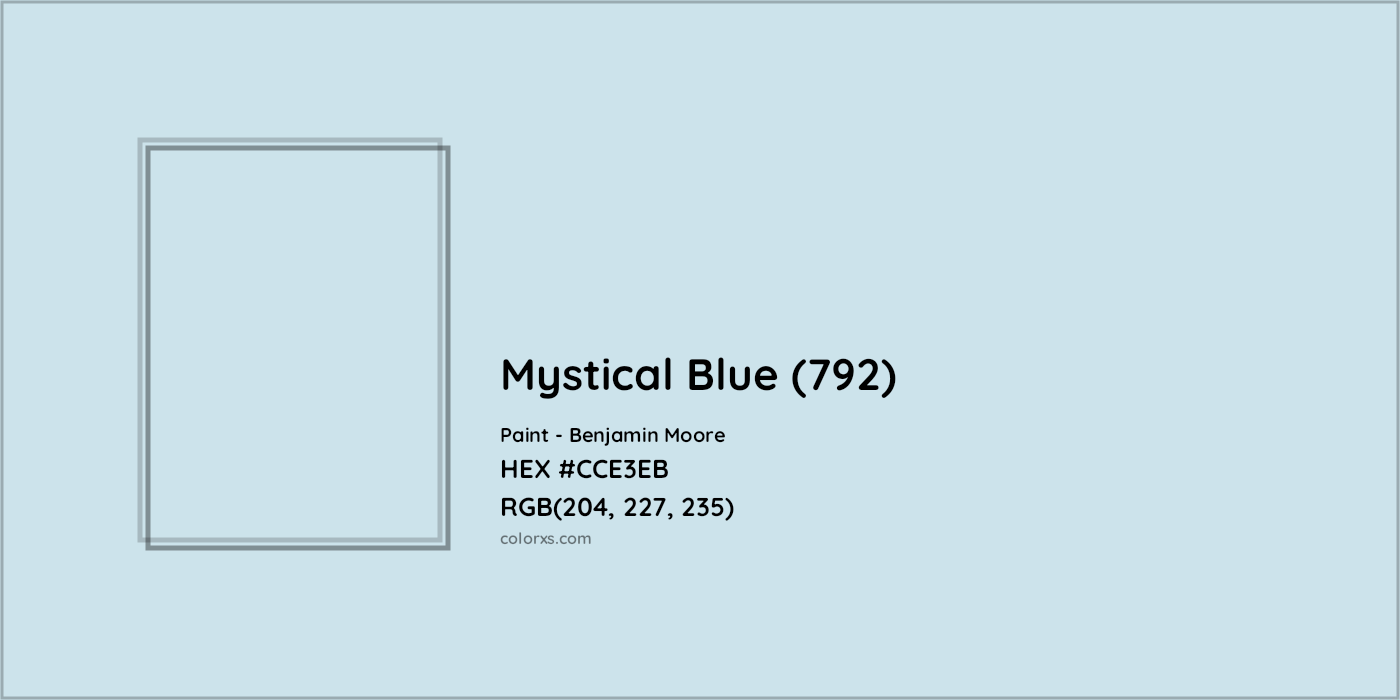 HEX #CCE3EB Mystical Blue (792) Paint Benjamin Moore - Color Code