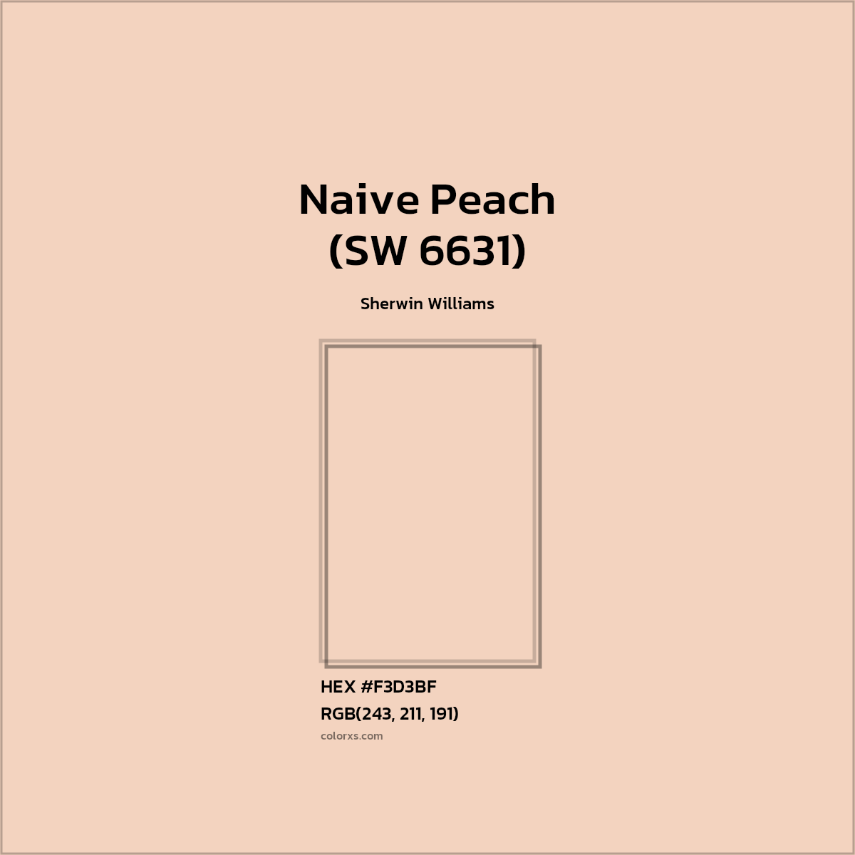 HEX #F3D3BF Naive Peach (SW 6631) Paint Sherwin Williams - Color Code