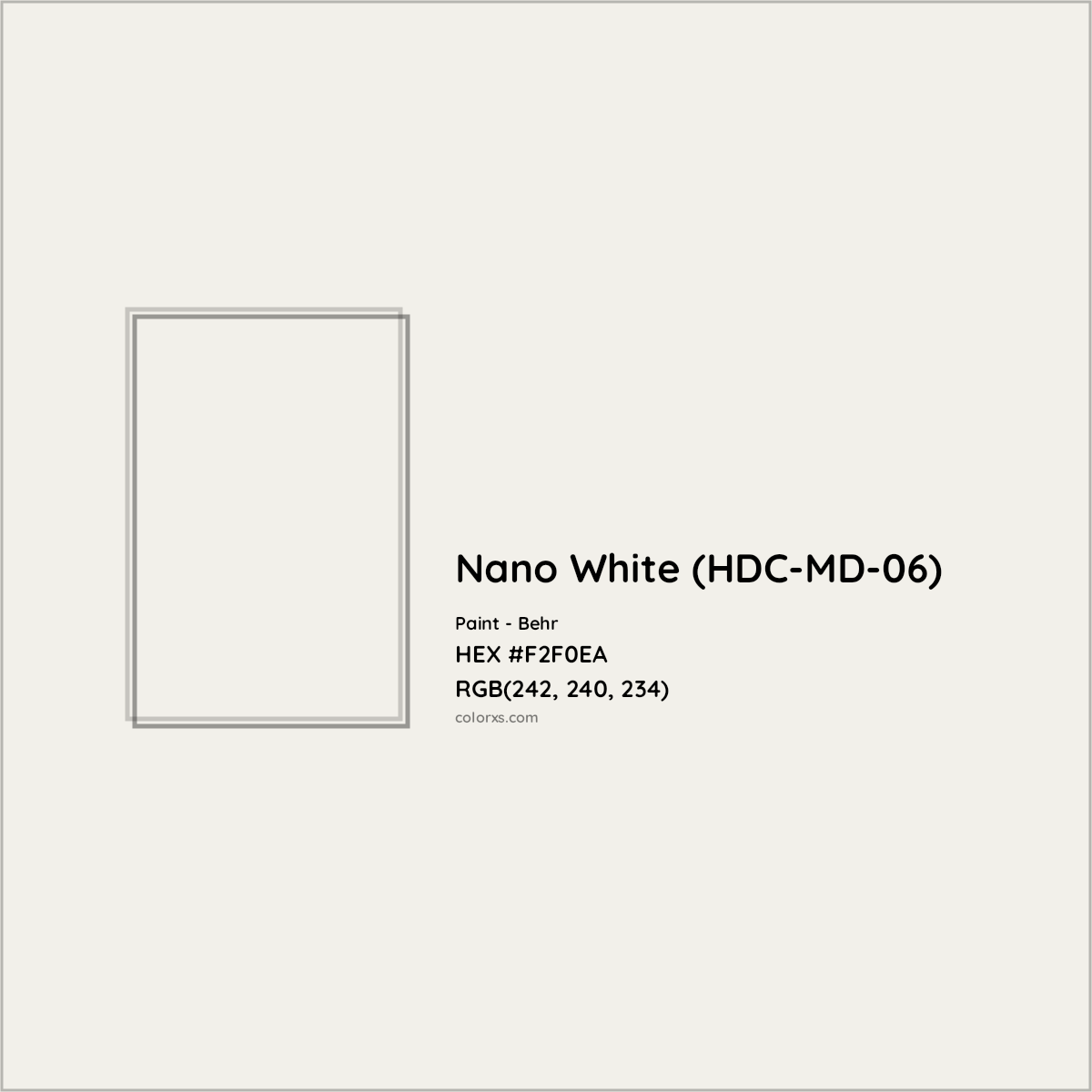 HEX #F2F0EA Nano White (HDC-MD-06) Paint Behr - Color Code