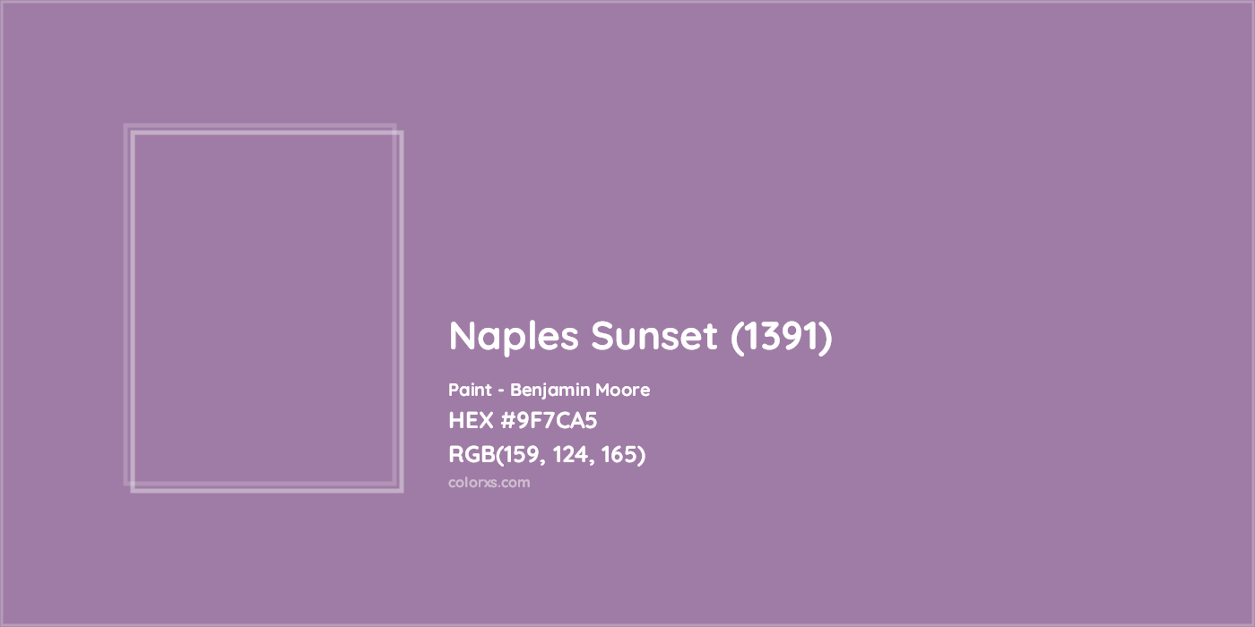 HEX #9F7CA5 Naples Sunset (1391) Paint Benjamin Moore - Color Code