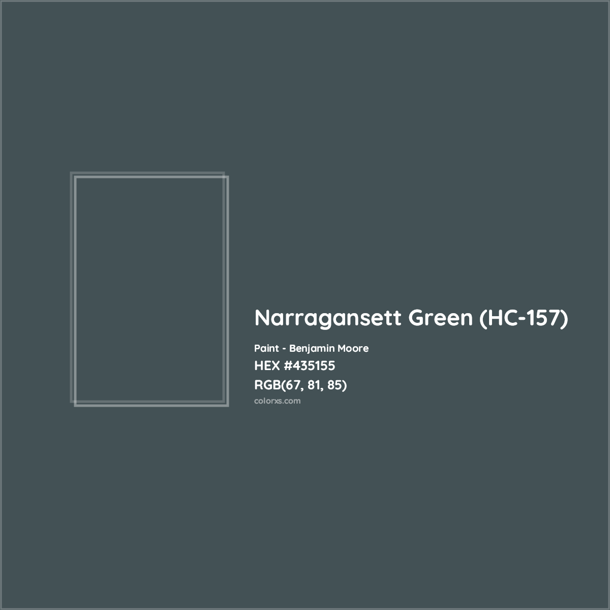 HEX #435155 Narragansett Green (HC-157) Paint Benjamin Moore - Color Code