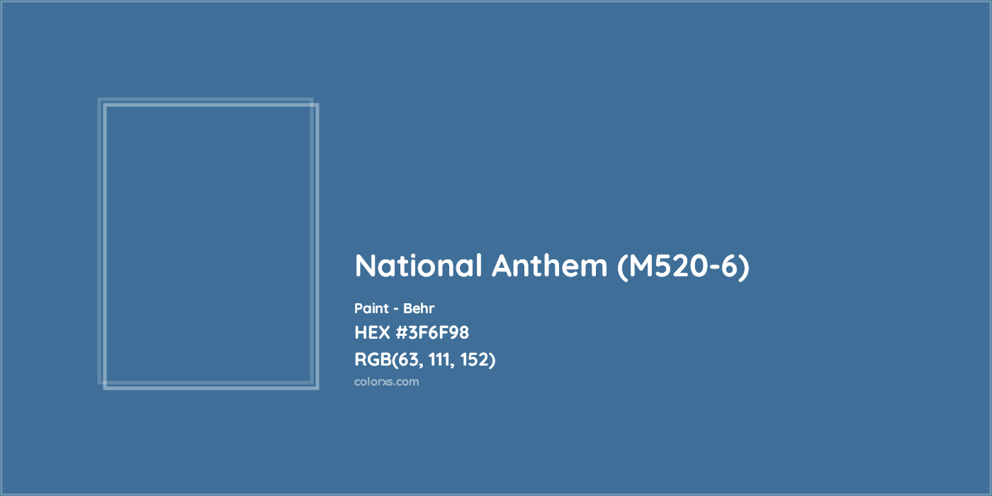 HEX #3F6F98 National Anthem (M520-6) Paint Behr - Color Code