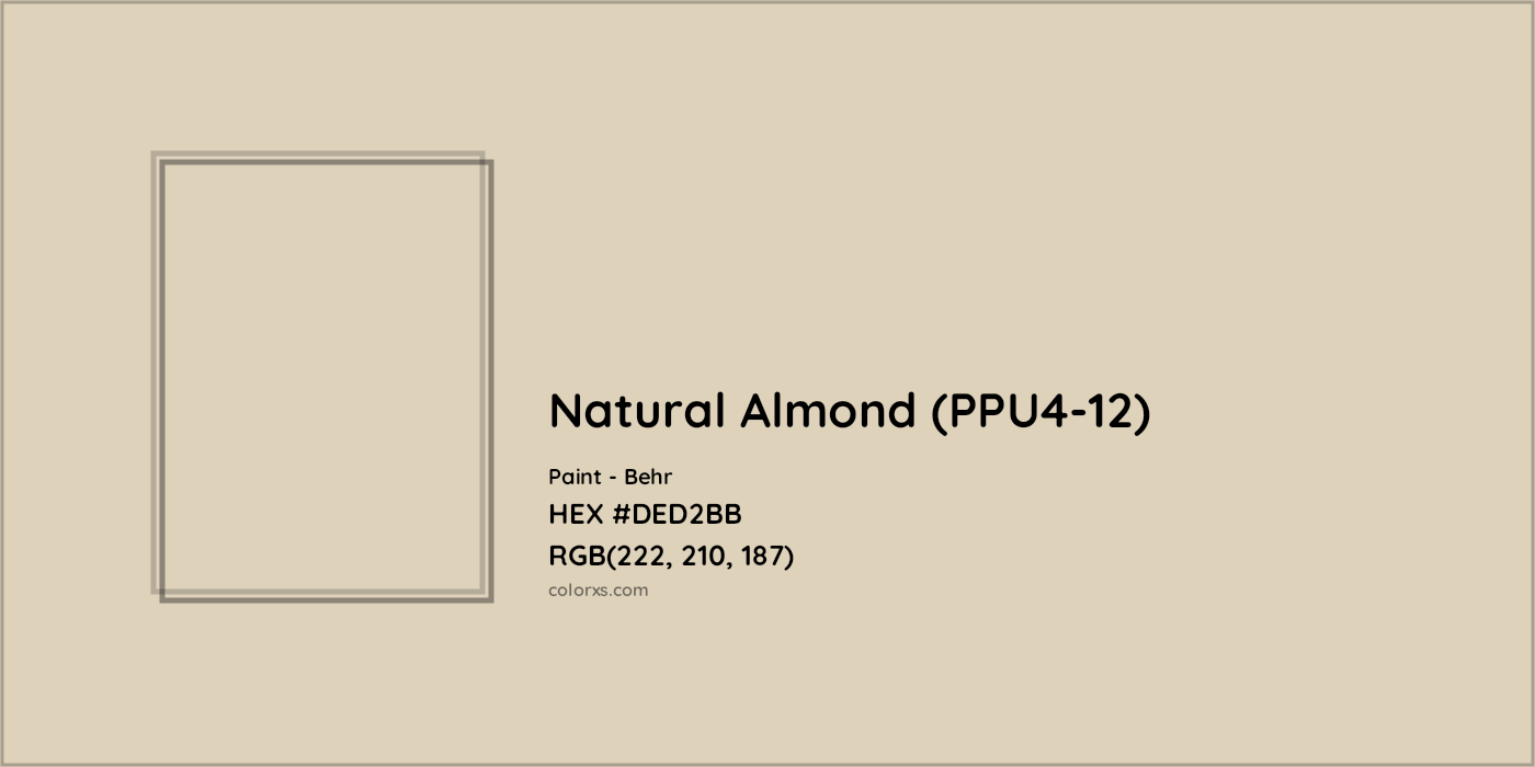 HEX #DED2BB Natural Almond (PPU4-12) Paint Behr - Color Code