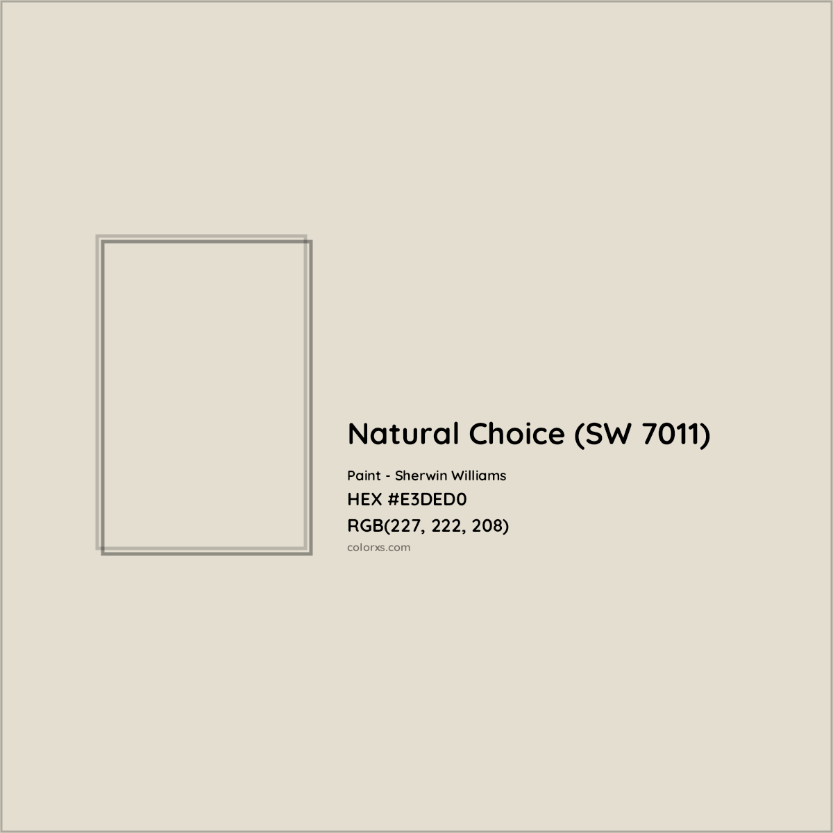 HEX #E3DED0 Natural Choice (SW 7011) Paint Sherwin Williams - Color Code