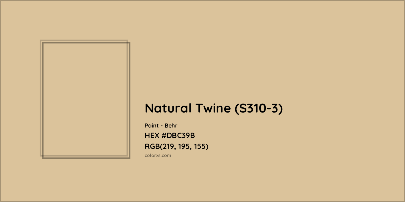 HEX #DBC39B Natural Twine (S310-3) Paint Behr - Color Code
