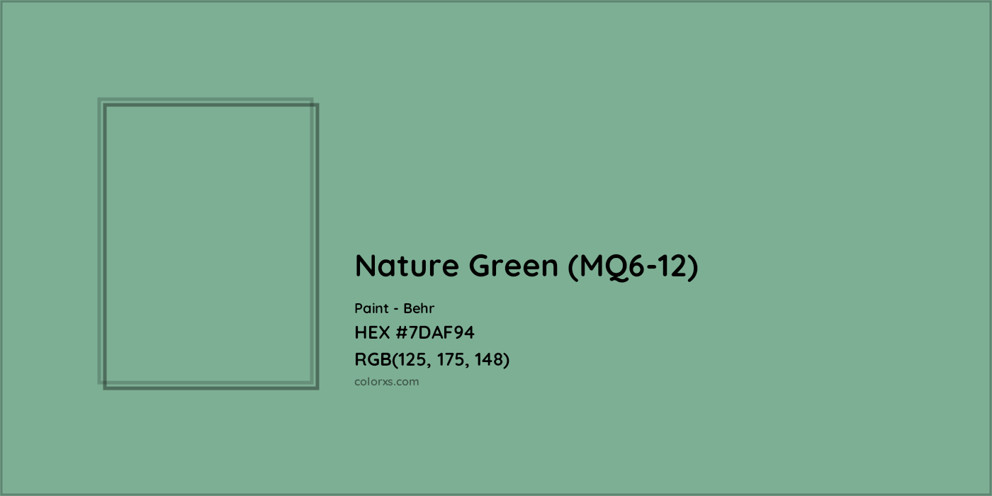 HEX #7DAF94 Nature Green (MQ6-12) Paint Behr - Color Code