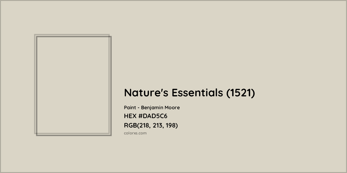 HEX #DAD5C6 Nature's Essentials (1521) Paint Benjamin Moore - Color Code