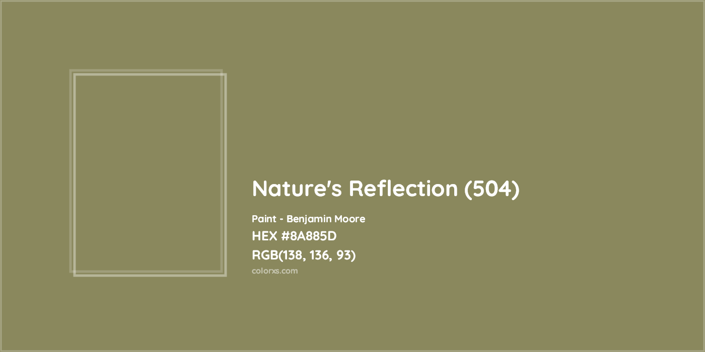 HEX #8A885D Nature's Reflection (504) Paint Benjamin Moore - Color Code