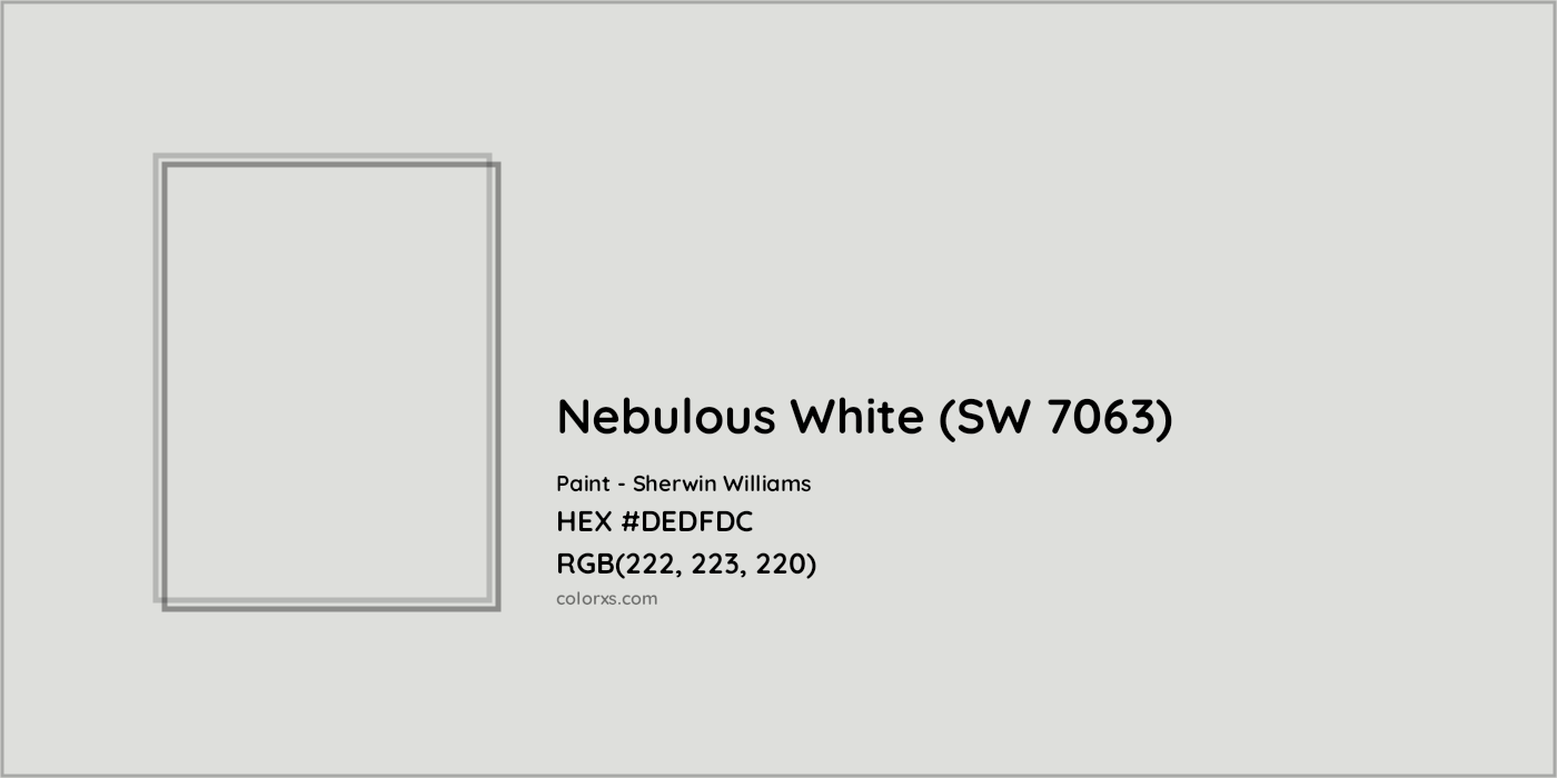 HEX #DEDFDC Nebulous White (SW 7063) Paint Sherwin Williams - Color Code
