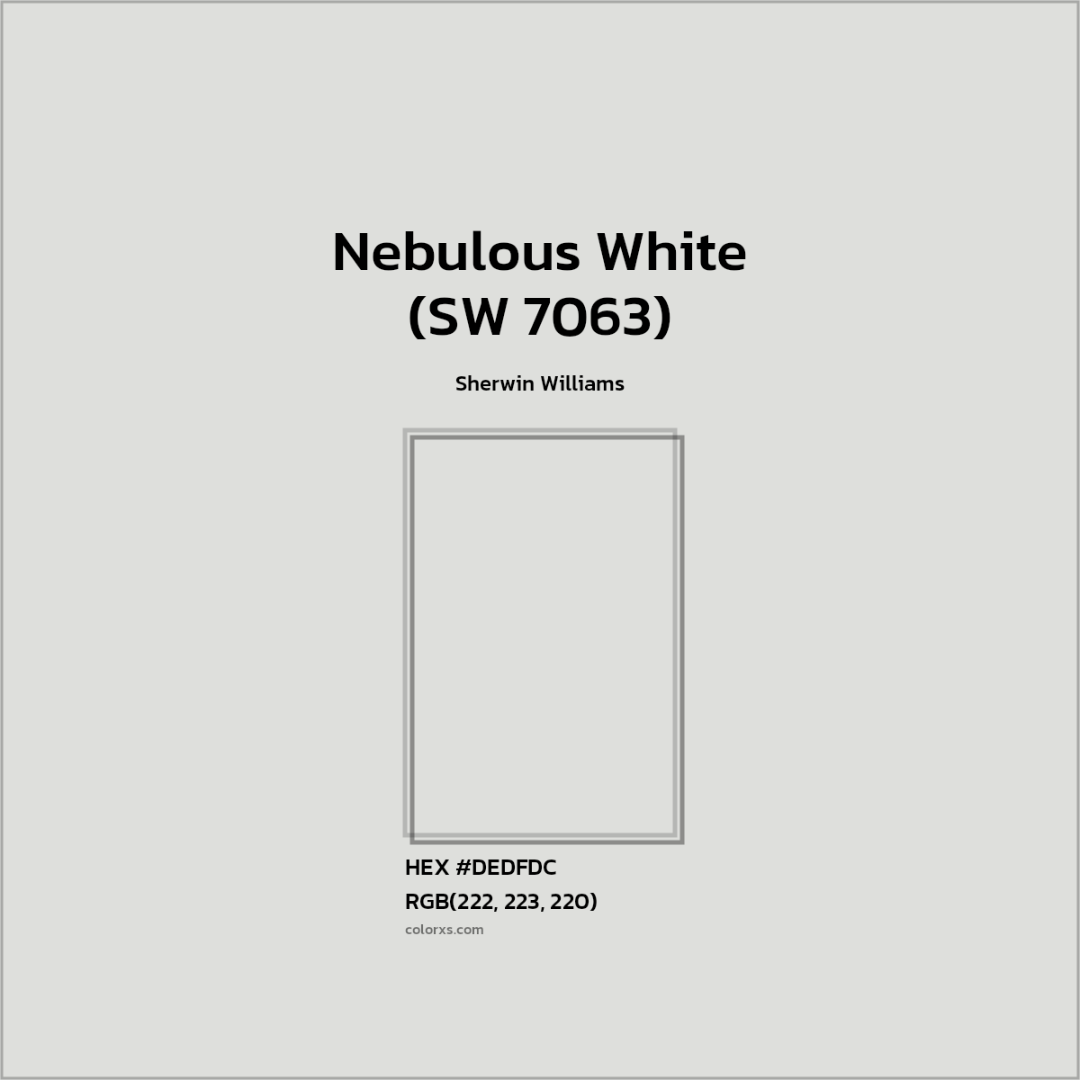 HEX #DEDFDC Nebulous White (SW 7063) Paint Sherwin Williams - Color Code
