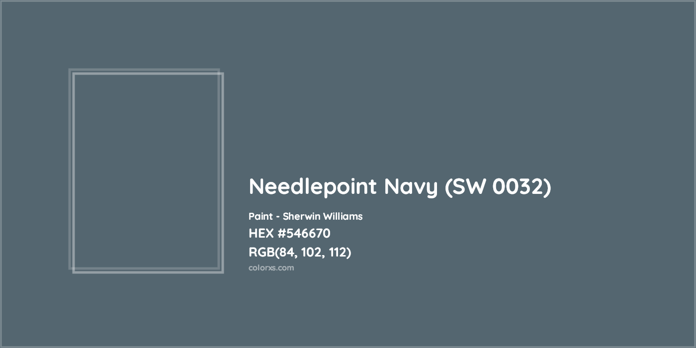 HEX #546670 Needlepoint Navy (SW 0032) Paint Sherwin Williams - Color Code