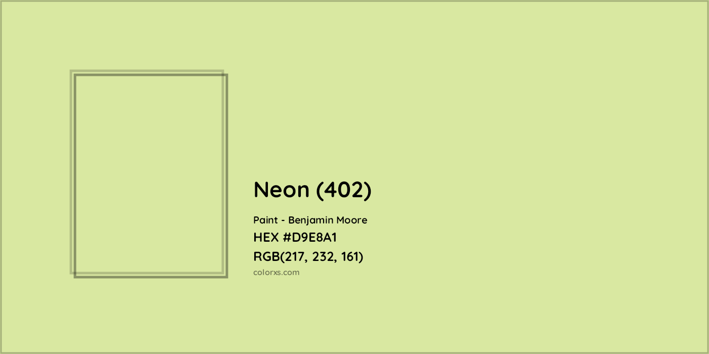 HEX #D9E8A1 Neon (402) Paint Benjamin Moore - Color Code