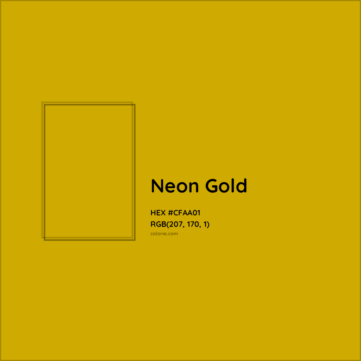 HEX #CFAA01 Neon Gold Color - Color Code