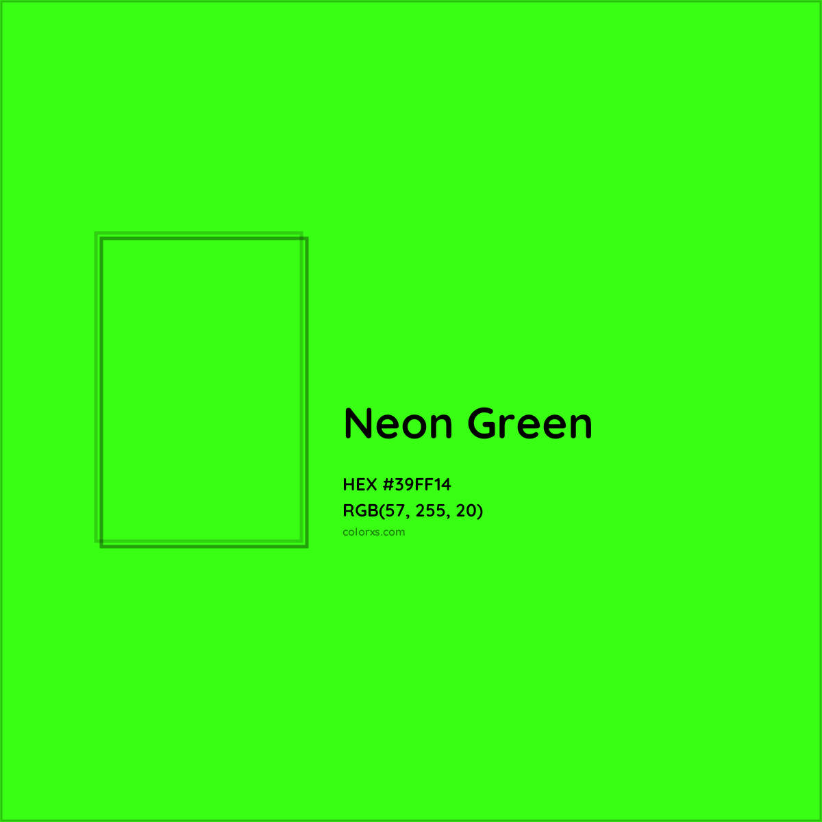 HEX #39FF14 Neon Green Color - Color Code