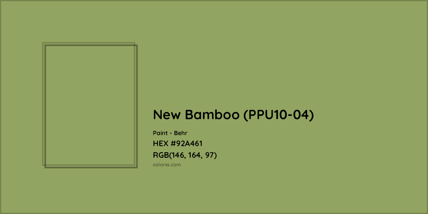 HEX #92A461 New Bamboo (PPU10-04) Paint Behr - Color Code