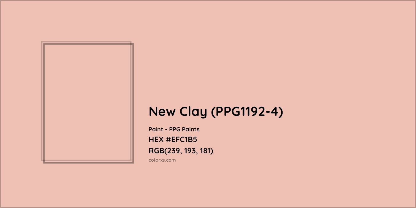 HEX #EFC1B5 New Clay (PPG1192-4) Paint PPG Paints - Color Code