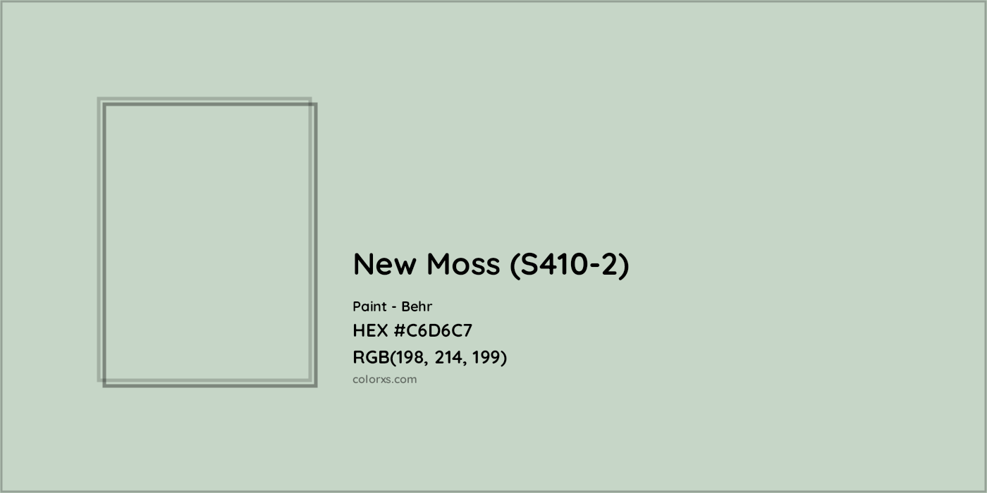 HEX #C6D6C7 New Moss (S410-2) Paint Behr - Color Code