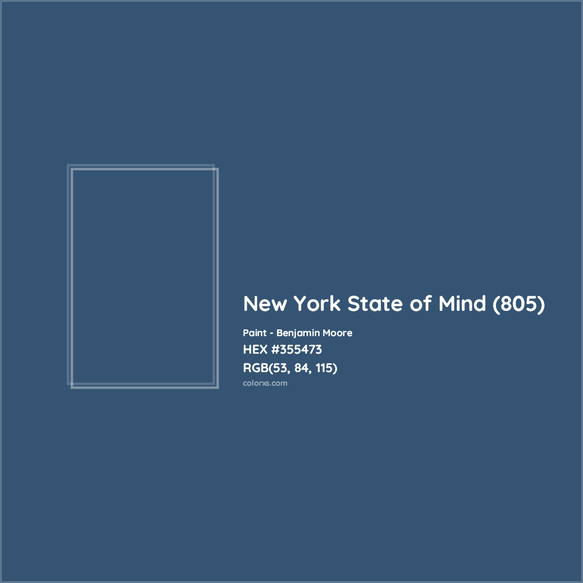HEX #355473 New York State of Mind (805) Paint Benjamin Moore - Color Code