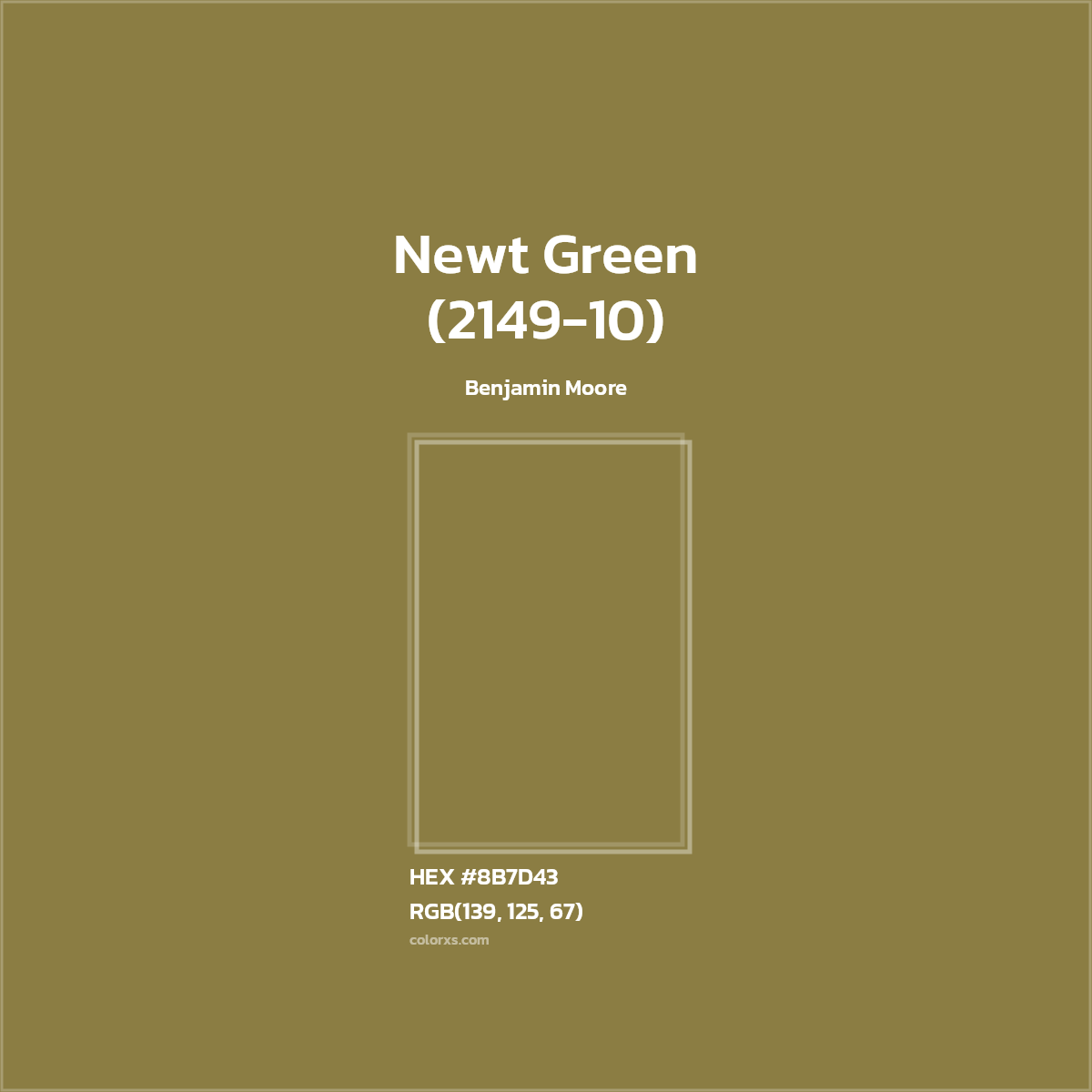 HEX #8B7D43 Newt Green (2149-10) Paint Benjamin Moore - Color Code