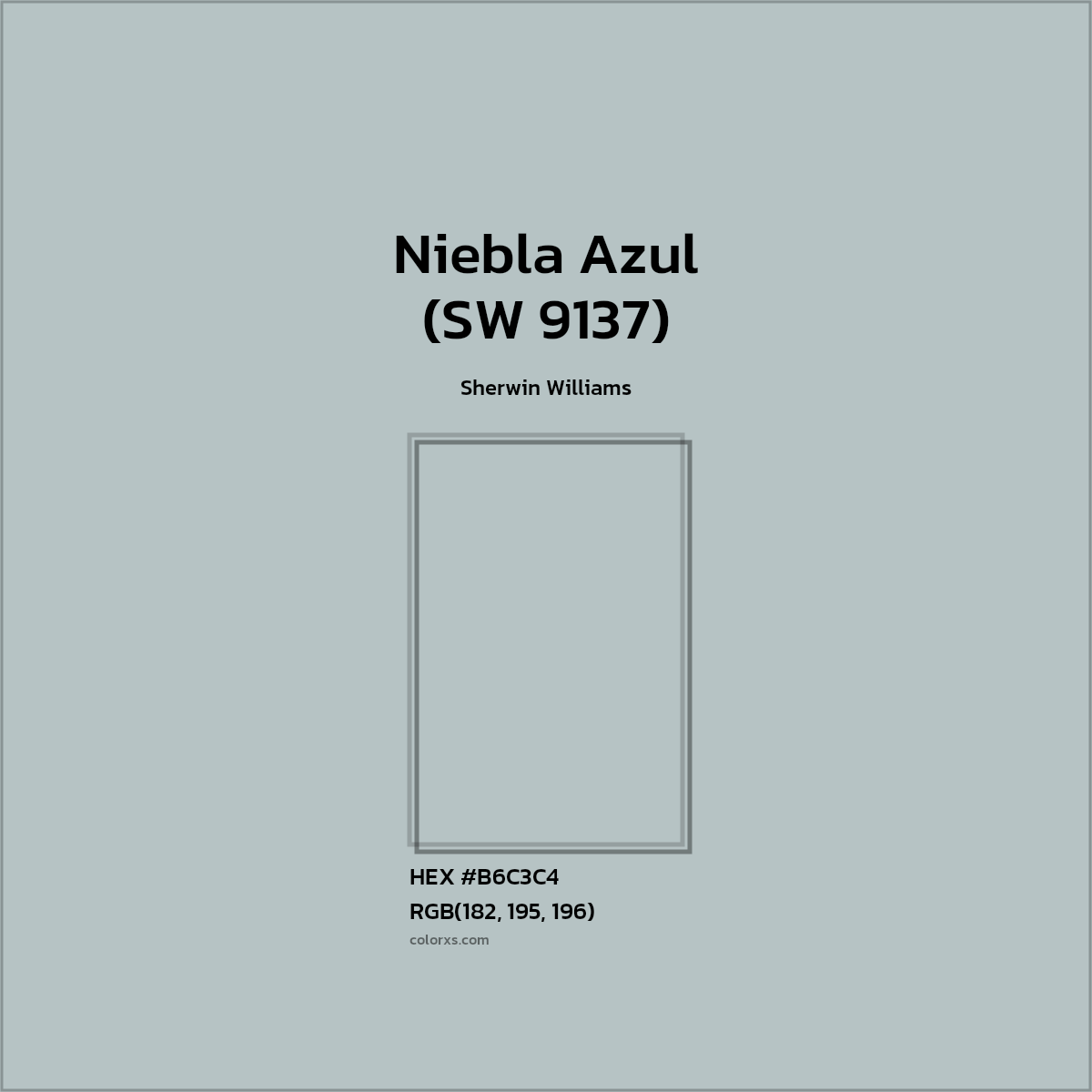 HEX #B6C3C4 Niebla Azul (SW 9137) Paint Sherwin Williams - Color Code