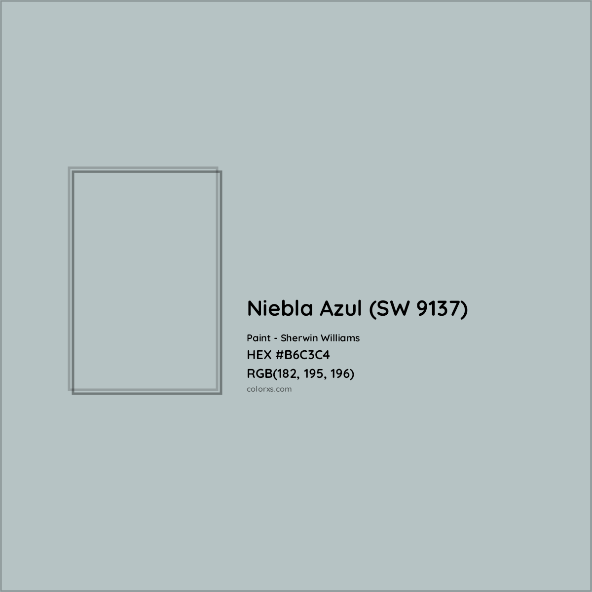 HEX #B6C3C4 Niebla Azul (SW 9137) Paint Sherwin Williams - Color Code