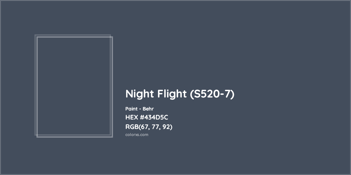 HEX #434D5C Night Flight (S520-7) Paint Behr - Color Code