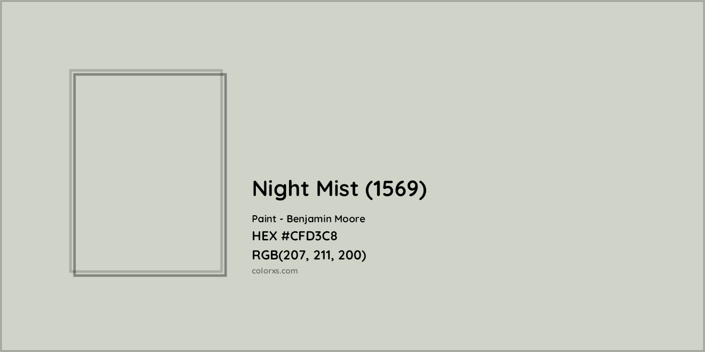 HEX #CFD3C8 Night Mist (1569) Paint Benjamin Moore - Color Code