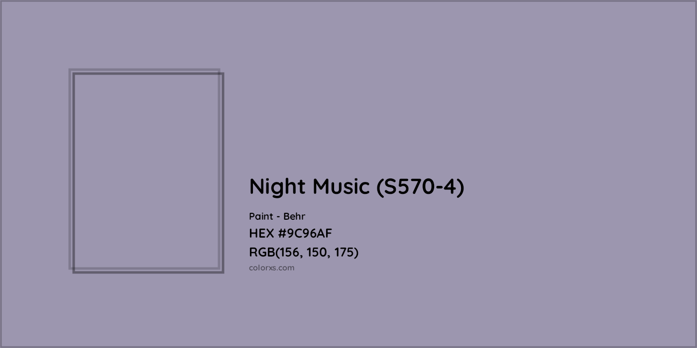 HEX #9C96AF Night Music (S570-4) Paint Behr - Color Code