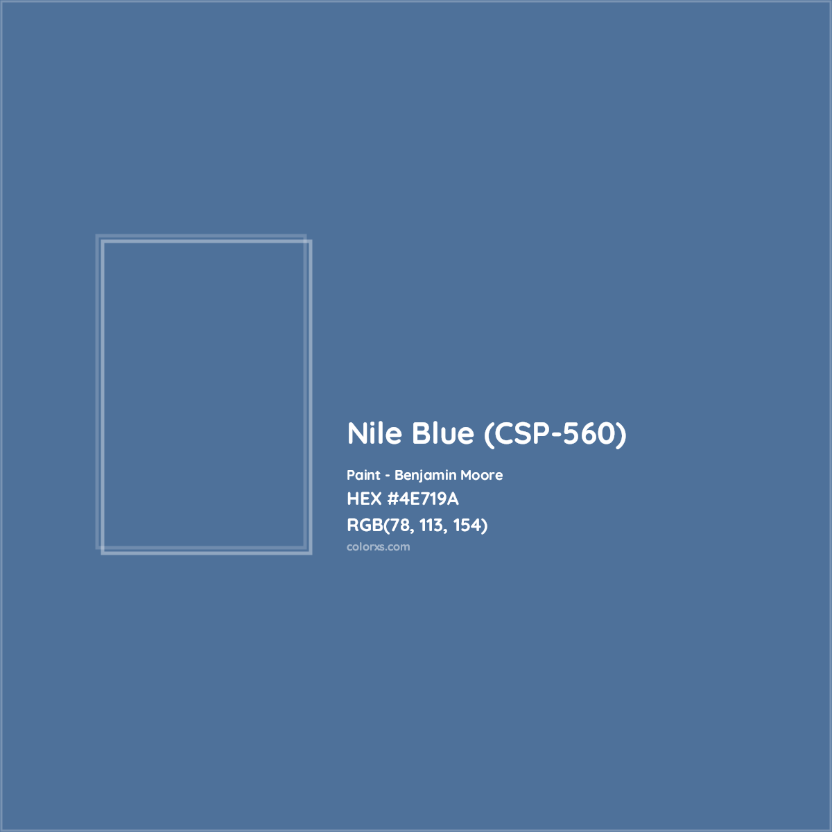 HEX #4E719A Nile Blue (CSP-560) Paint Benjamin Moore - Color Code