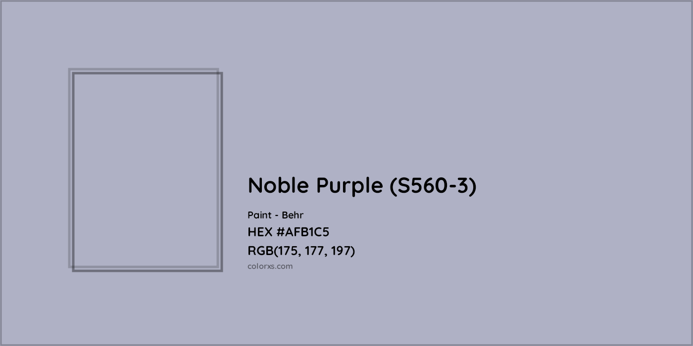 HEX #AFB1C5 Noble Purple (S560-3) Paint Behr - Color Code