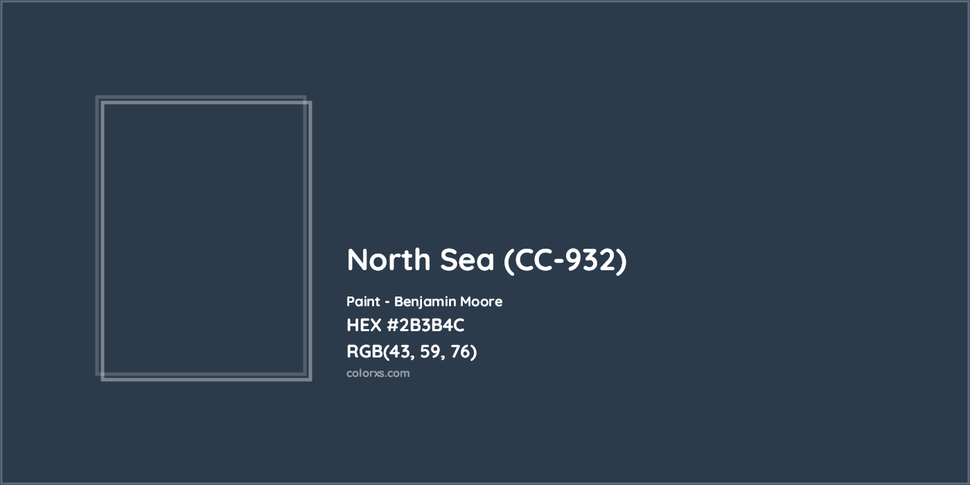 HEX #2B3B4C North Sea (CC-932) Paint Benjamin Moore - Color Code