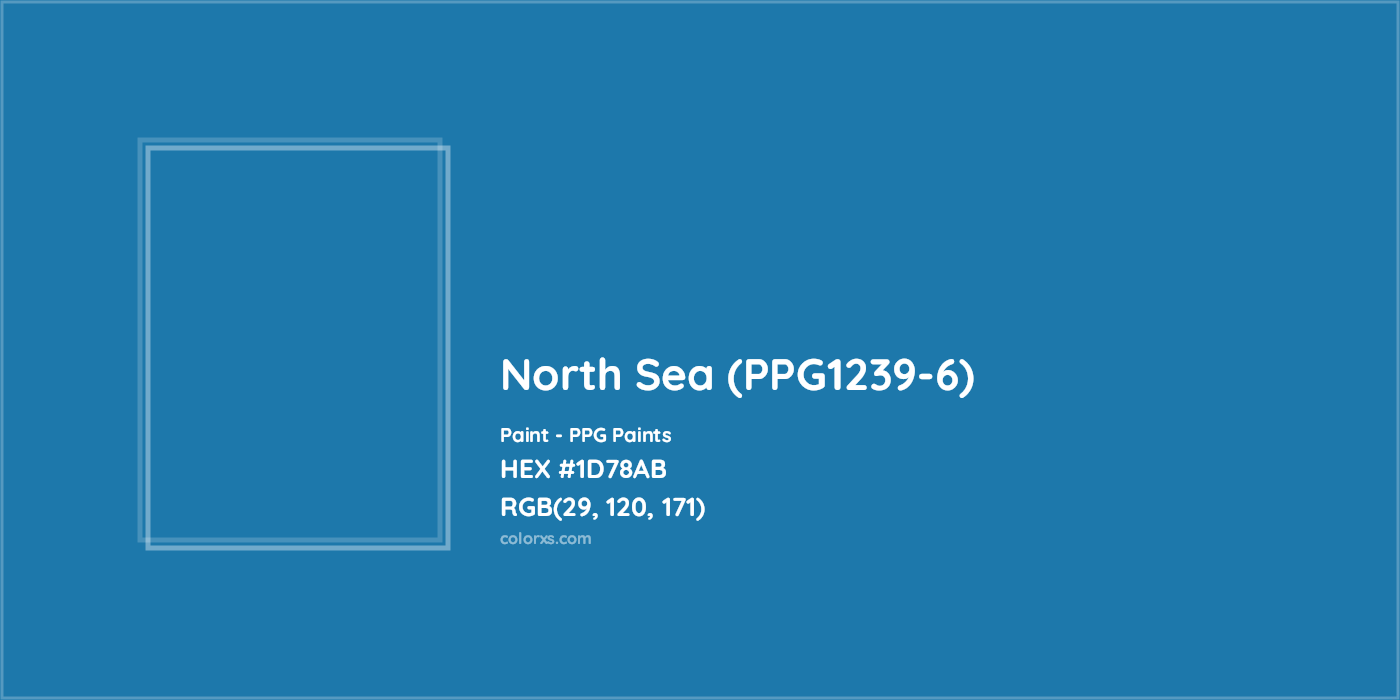 HEX #1D78AB North Sea (PPG1239-6) Paint PPG Paints - Color Code