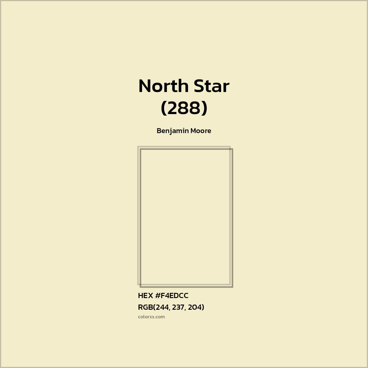 HEX #F4EDCC North Star (288) Paint Benjamin Moore - Color Code