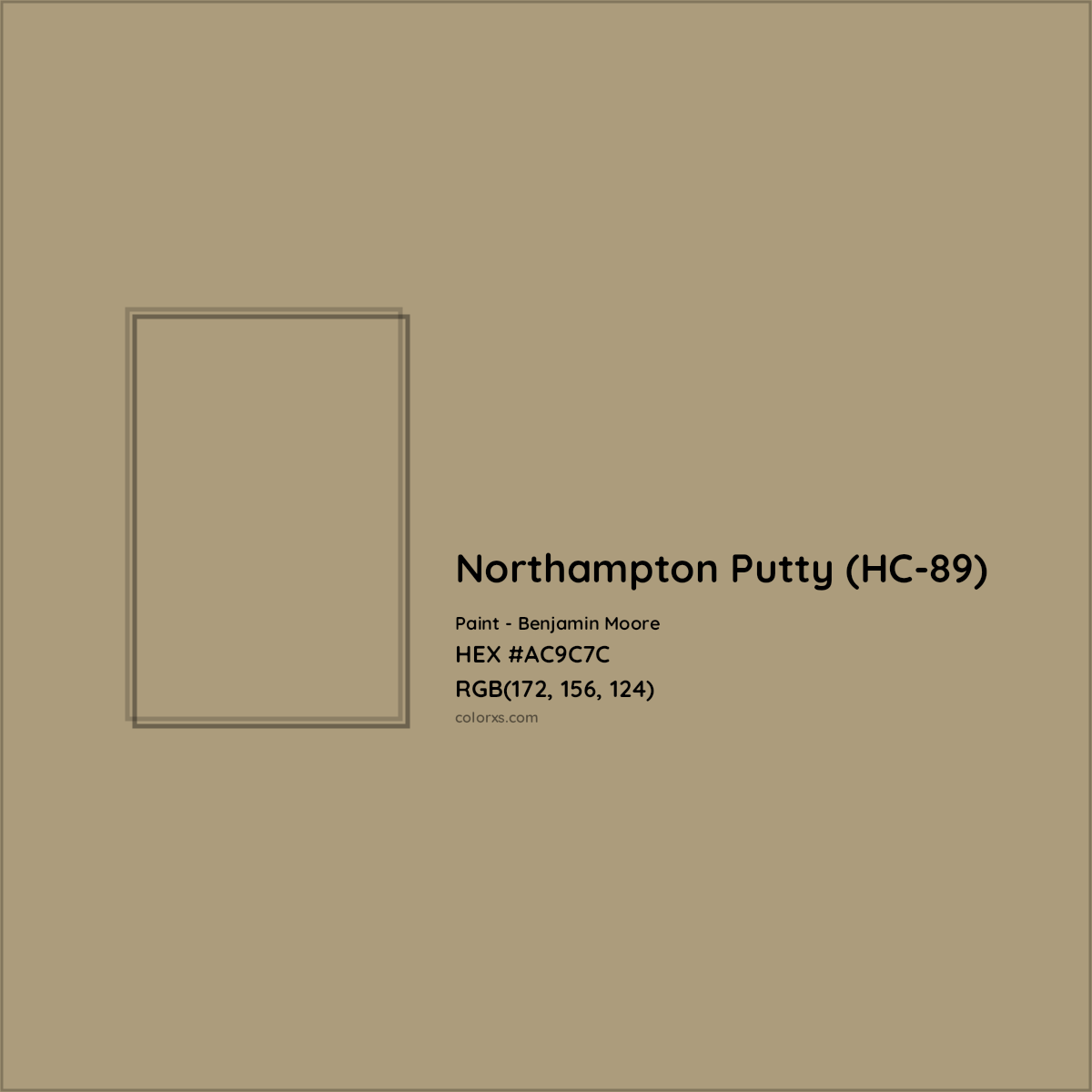 HEX #AC9C7C Northampton Putty (HC-89) Paint Benjamin Moore - Color Code