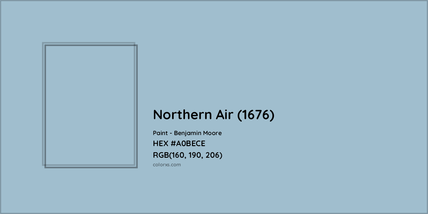 HEX #A0BECE Northern Air (1676) Paint Benjamin Moore - Color Code