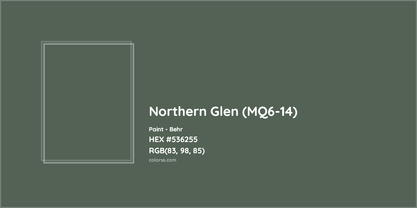 HEX #536255 Northern Glen (MQ6-14) Paint Behr - Color Code