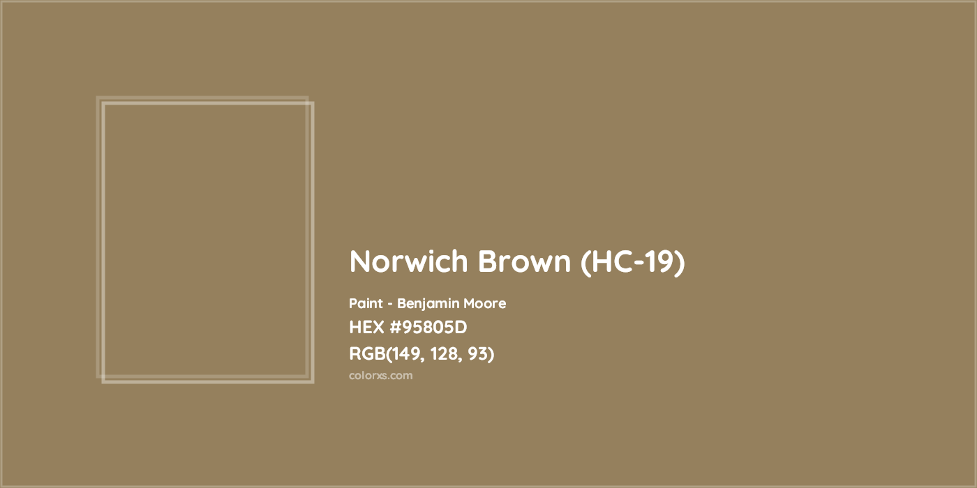 HEX #95805D Norwich Brown (HC-19) Paint Benjamin Moore - Color Code