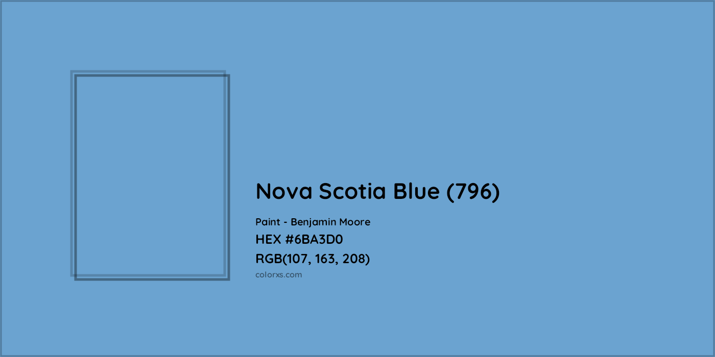 HEX #6BA3D0 Nova Scotia Blue (796) Paint Benjamin Moore - Color Code