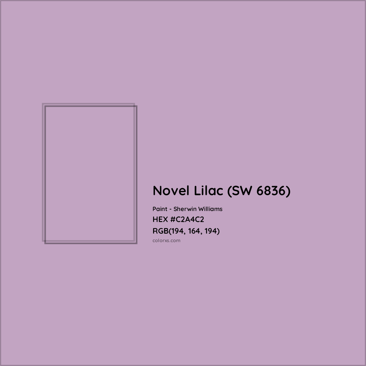 HEX #C2A4C2 Novel Lilac (SW 6836) Paint Sherwin Williams - Color Code