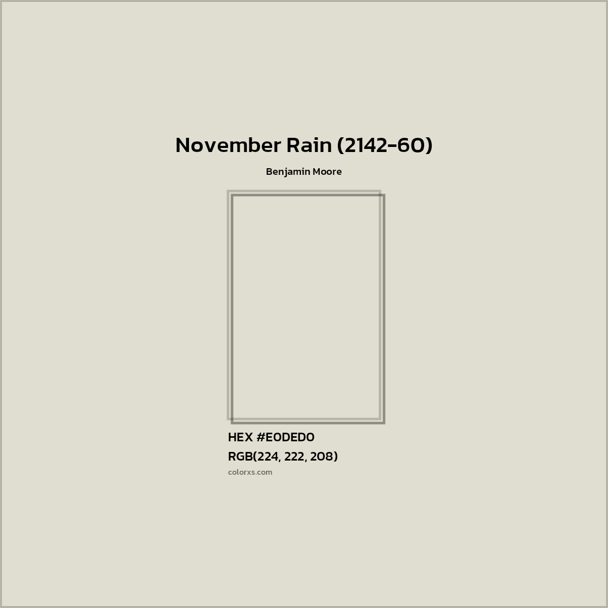 HEX #E0DED0 November Rain (2142-60) Paint Benjamin Moore - Color Code