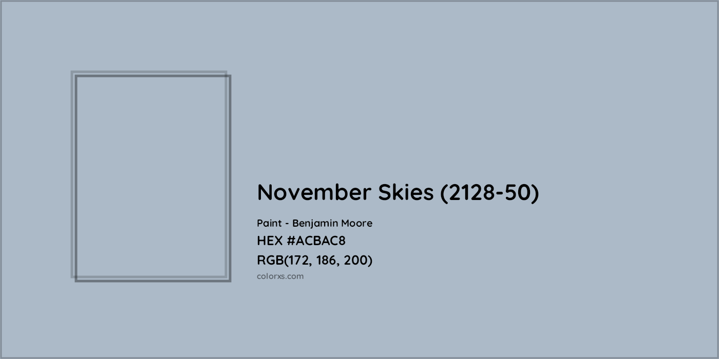 HEX #ACBAC8 November Skies (2128-50) Paint Benjamin Moore - Color Code