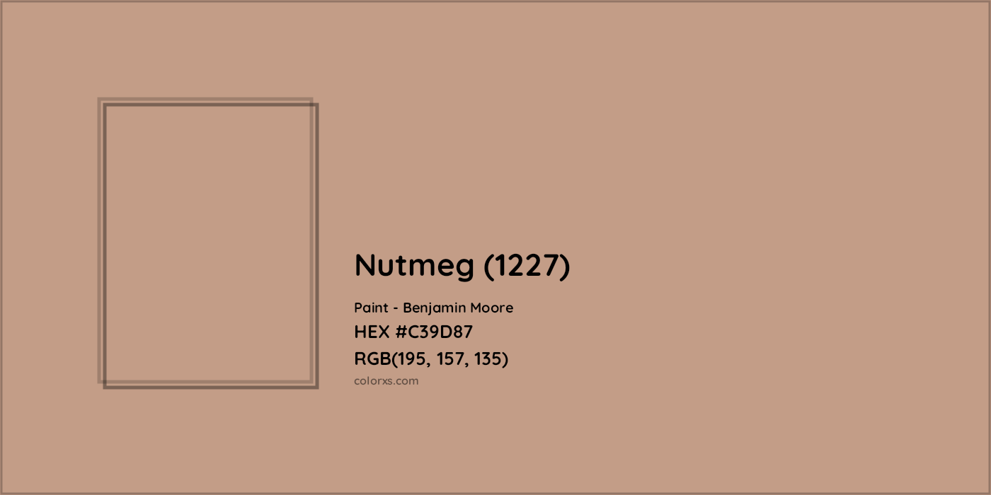 HEX #C39D87 Nutmeg (1227) Paint Benjamin Moore - Color Code