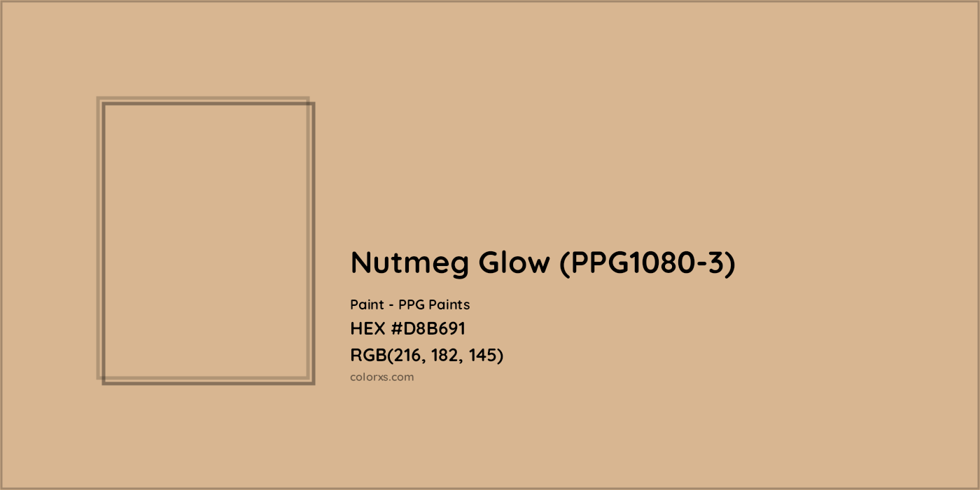 HEX #D8B691 Nutmeg Glow (PPG1080-3) Paint PPG Paints - Color Code