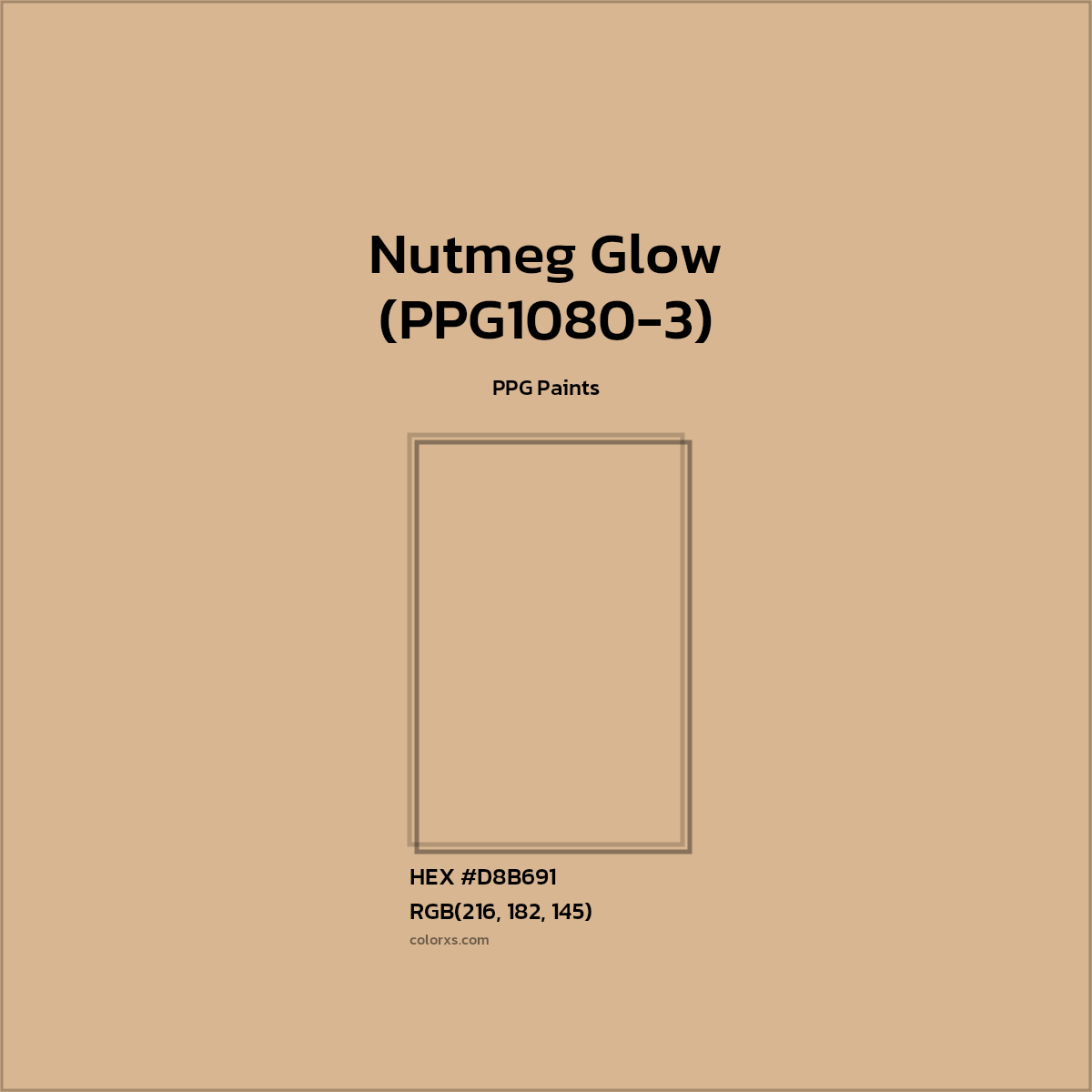 HEX #D8B691 Nutmeg Glow (PPG1080-3) Paint PPG Paints - Color Code