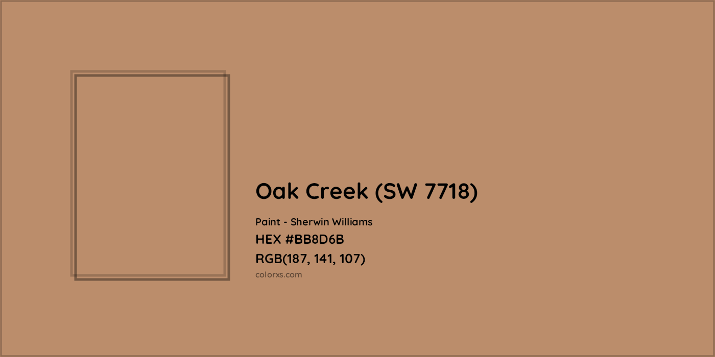 HEX #BB8D6B Oak Creek (SW 7718) Paint Sherwin Williams - Color Code