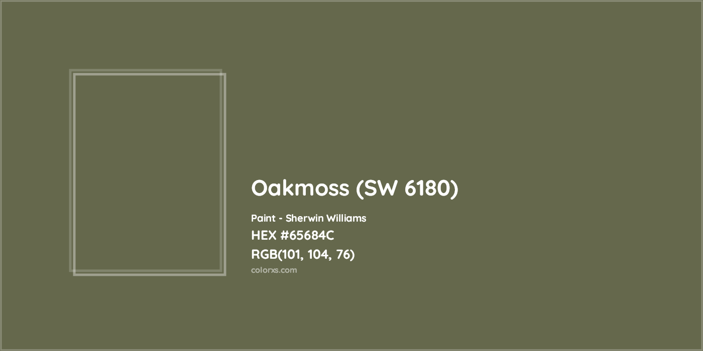HEX #65684C Oakmoss (SW 6180) Paint Sherwin Williams - Color Code