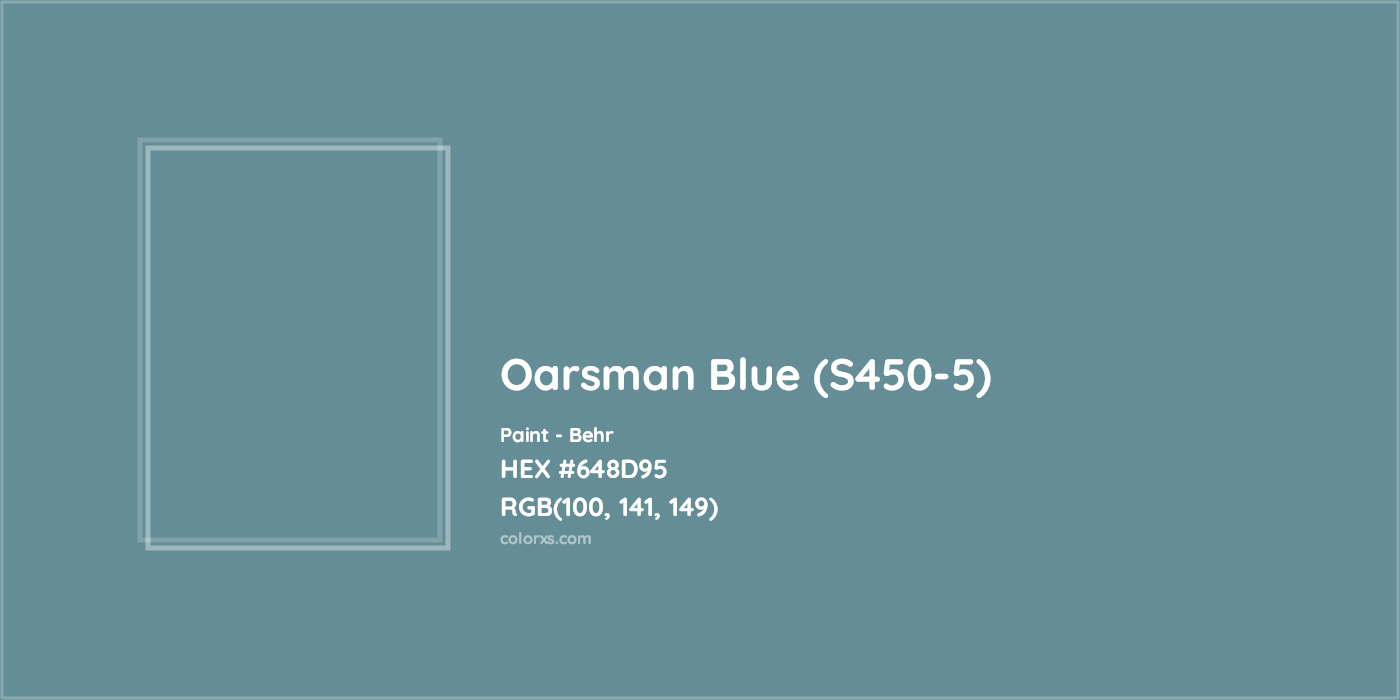 HEX #648D95 Oarsman Blue (S450-5) Paint Behr - Color Code