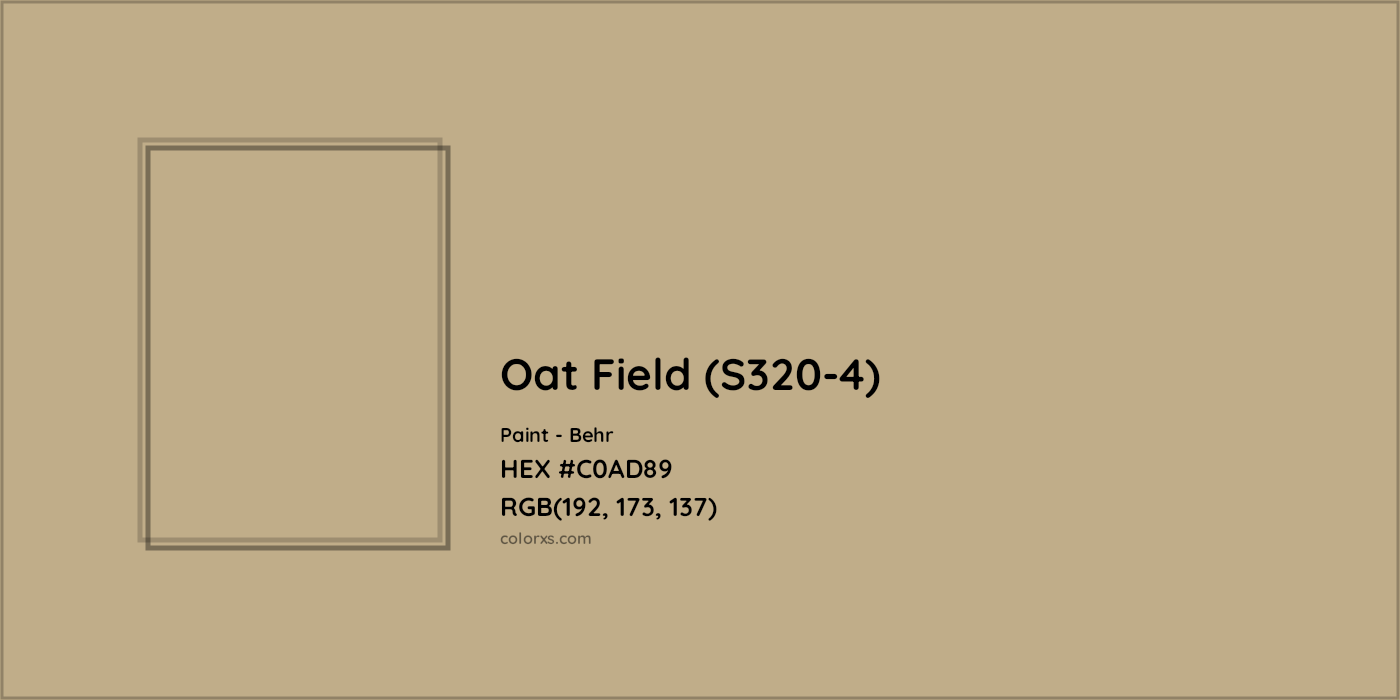 HEX #C0AD89 Oat Field (S320-4) Paint Behr - Color Code